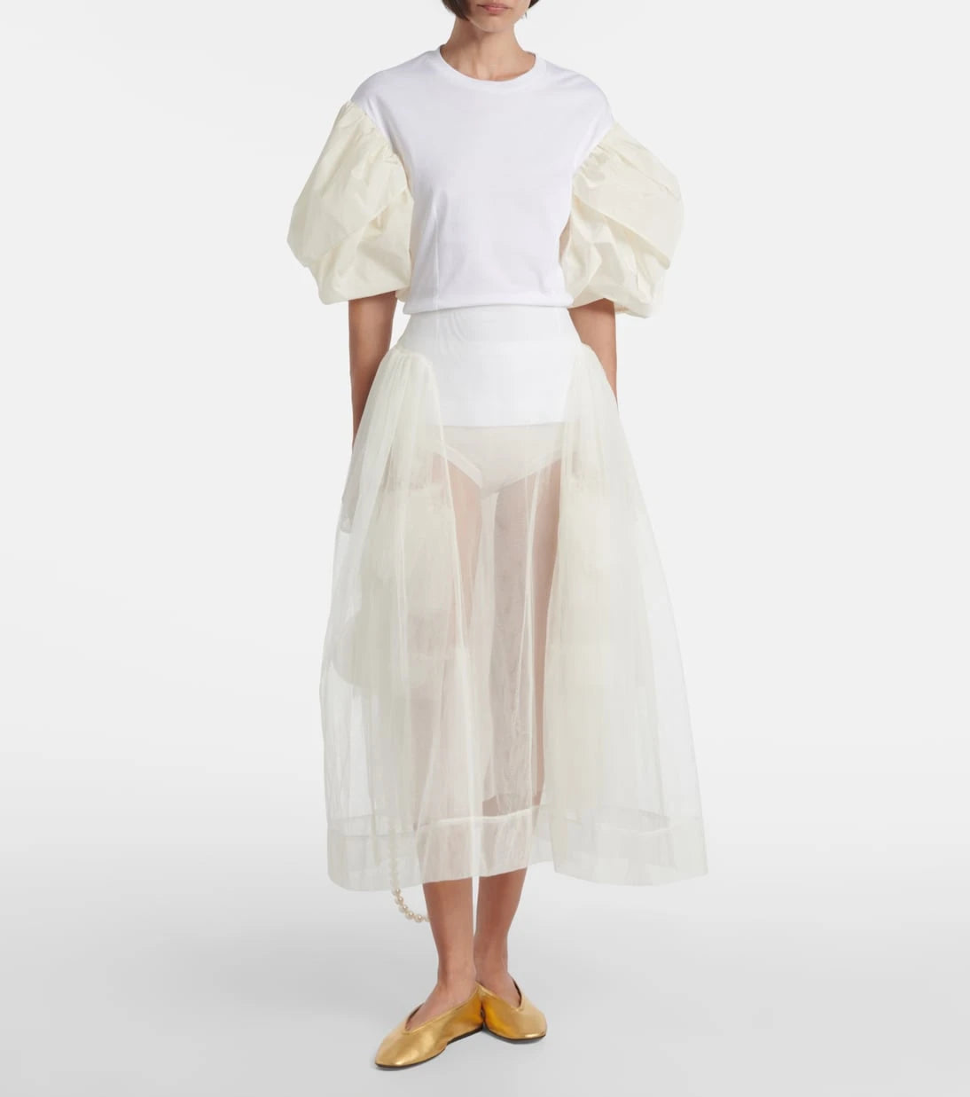 Simone Rocha - Puff-sleeve cotton jersey T-shirt