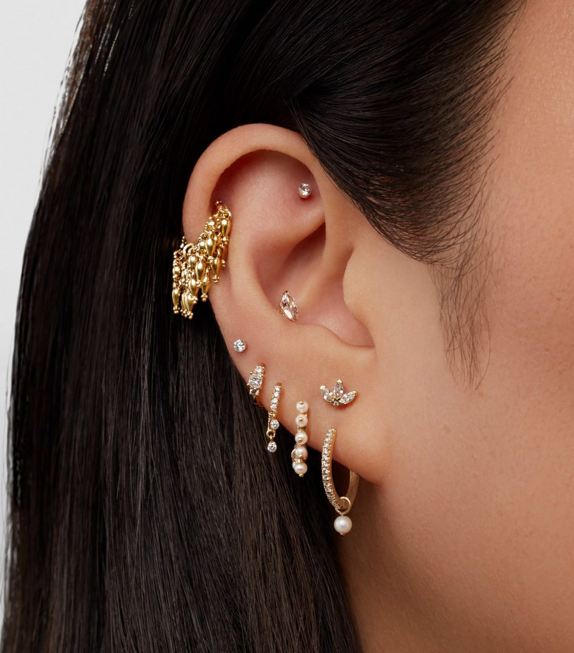 Maria Tash Diamond Eternity Single Hoop Earring (9.5mm)