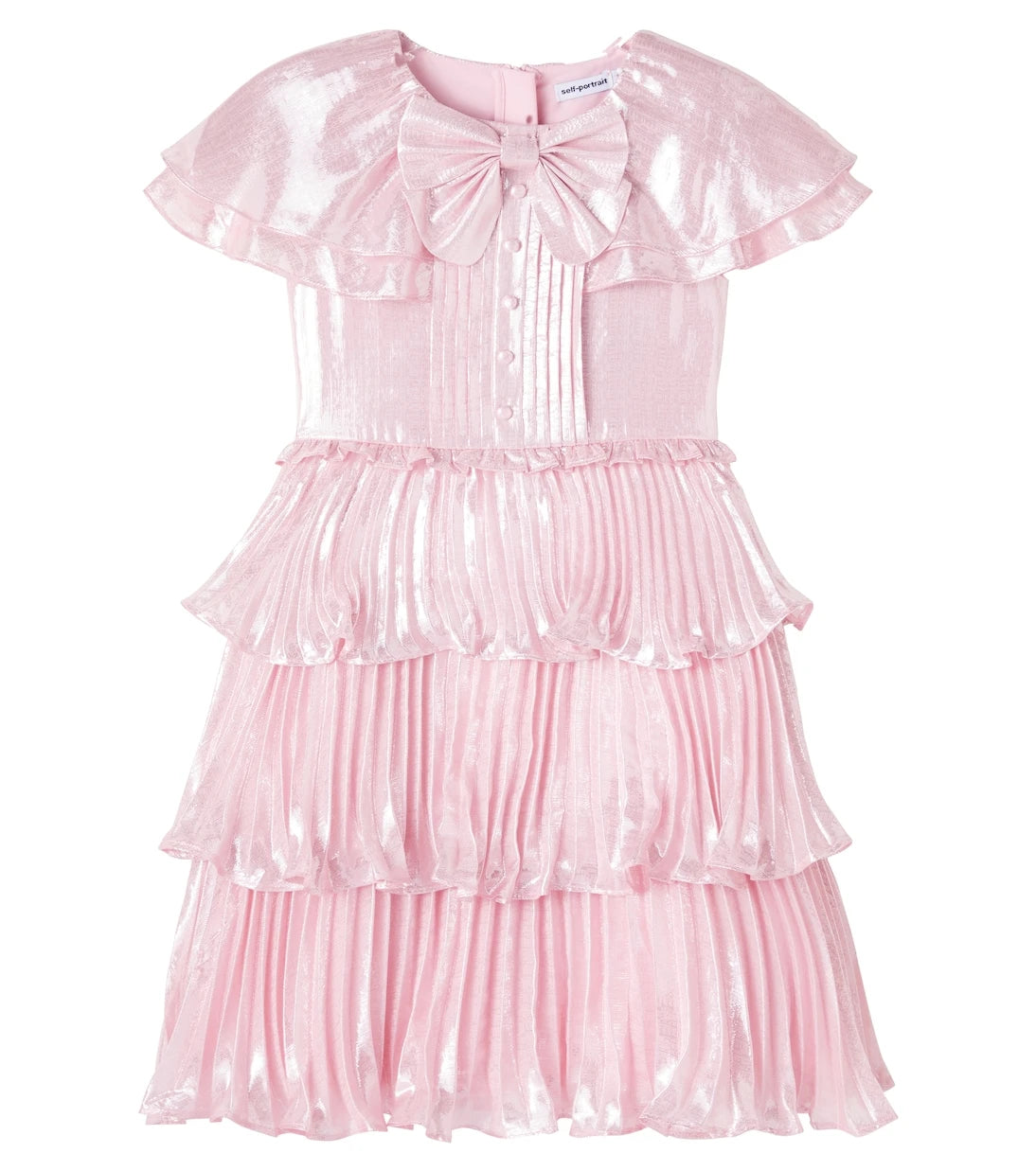 Self-Portrait Kids - Tiered silk-blend dress