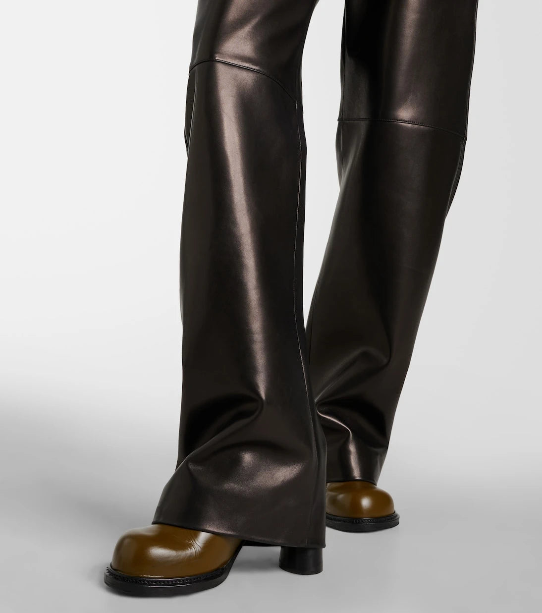 Bottega Veneta - High-rise leather wide-leg pants