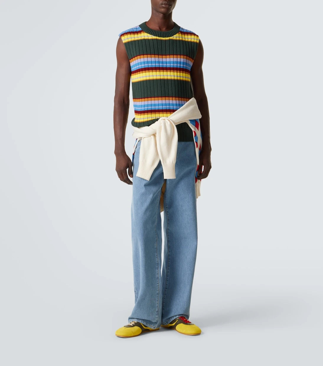Dries Van Noten - Striped cotton and wool sweater vest