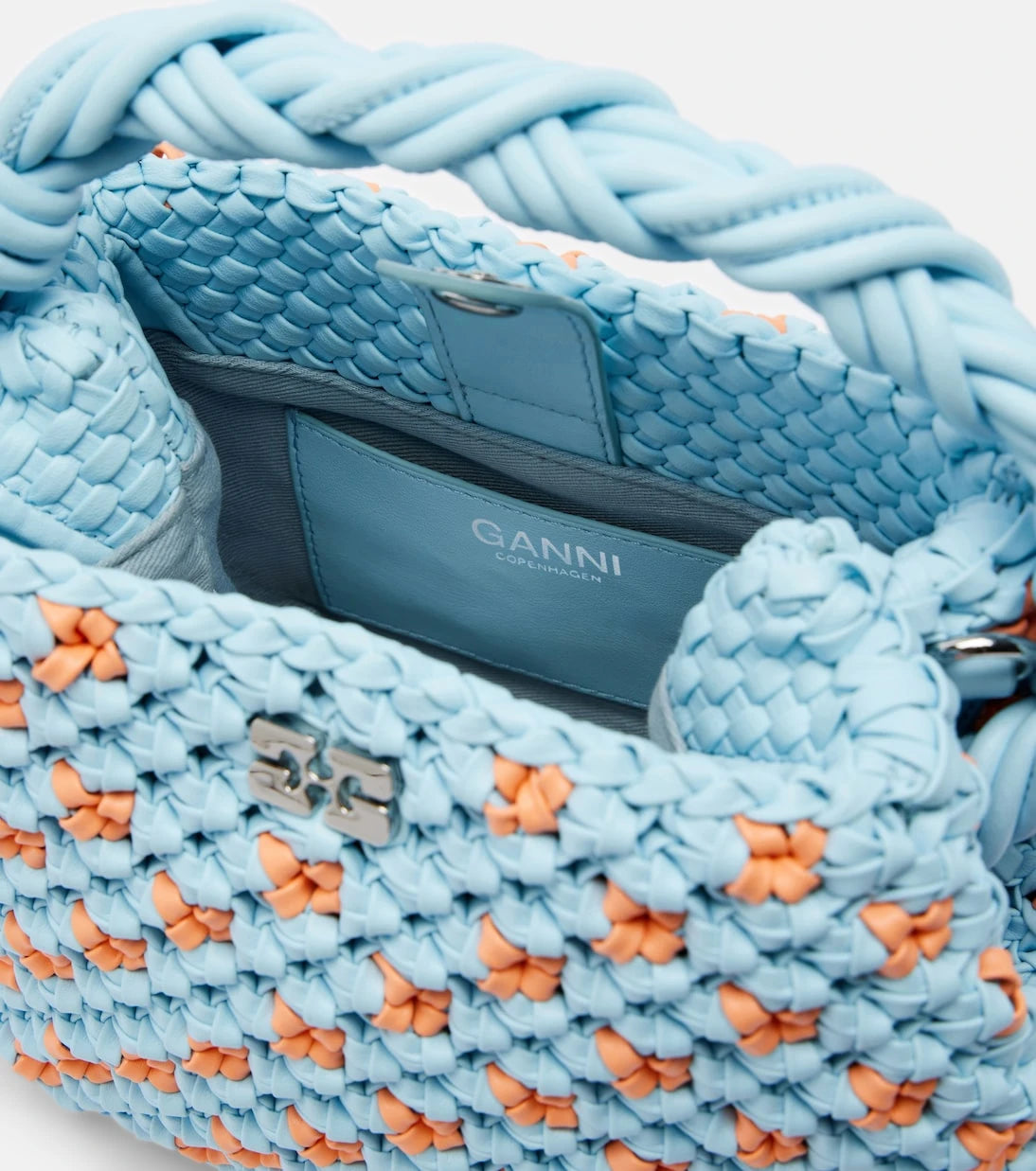 Ganni - Bou Mini woven top-handle bag