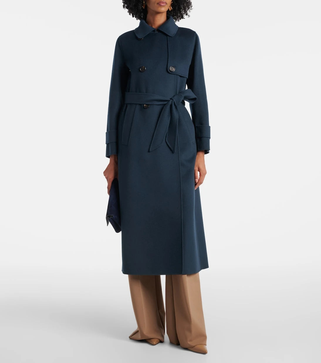 'S Max Mara - معطف من الصوف البكر بحزام