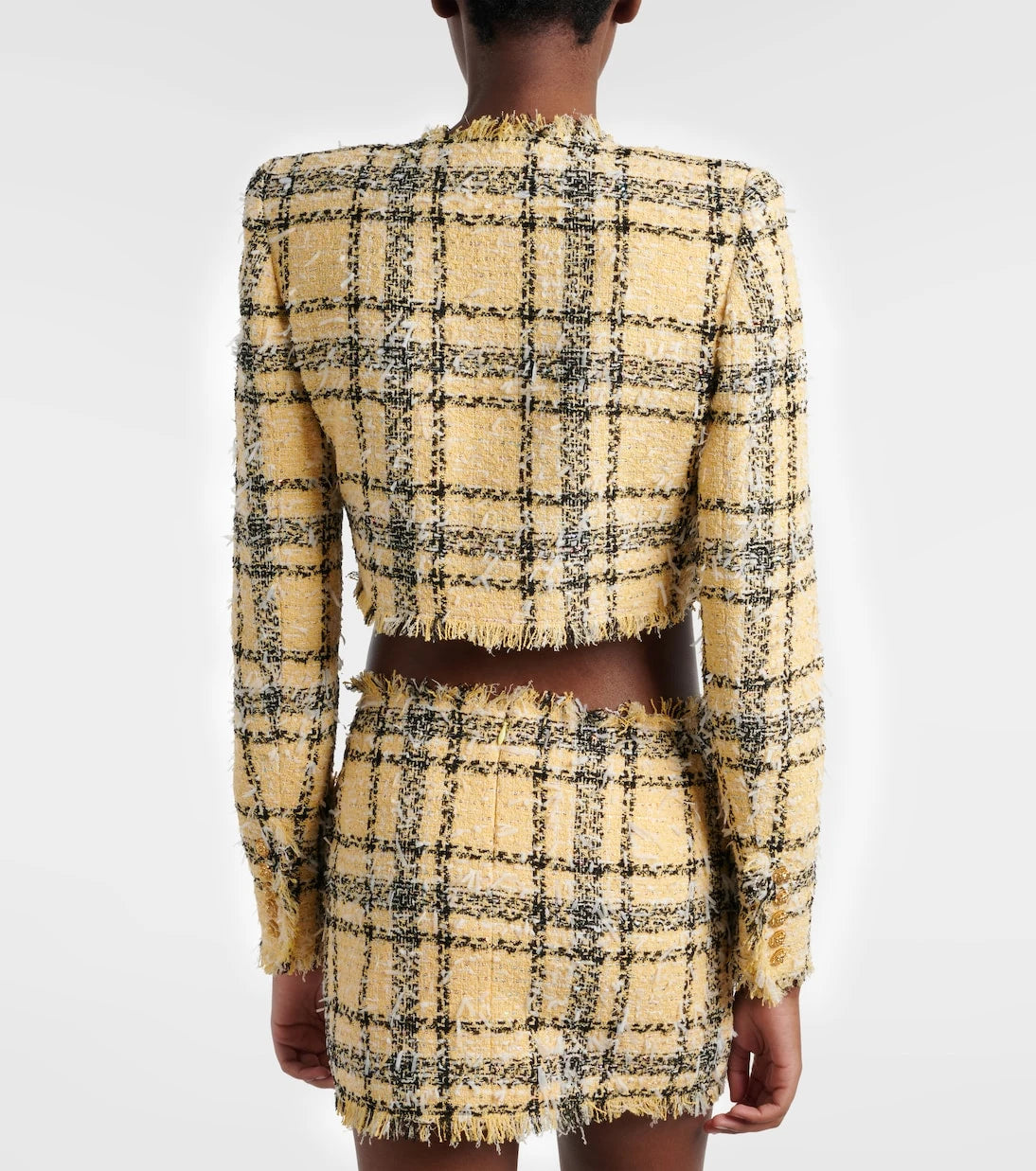 Balmain - Cropped sequined tweed jacket