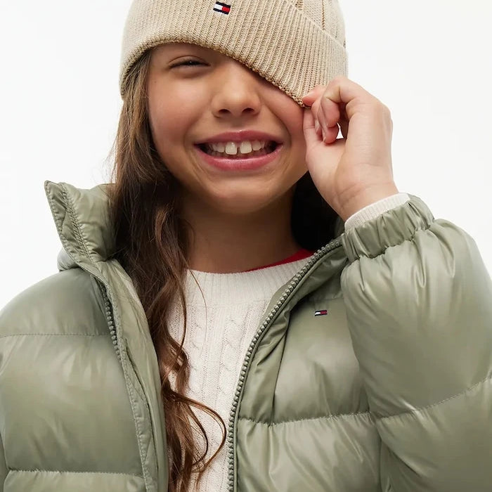 Tommy Hilfiger çocuk pamuk beanie şapka