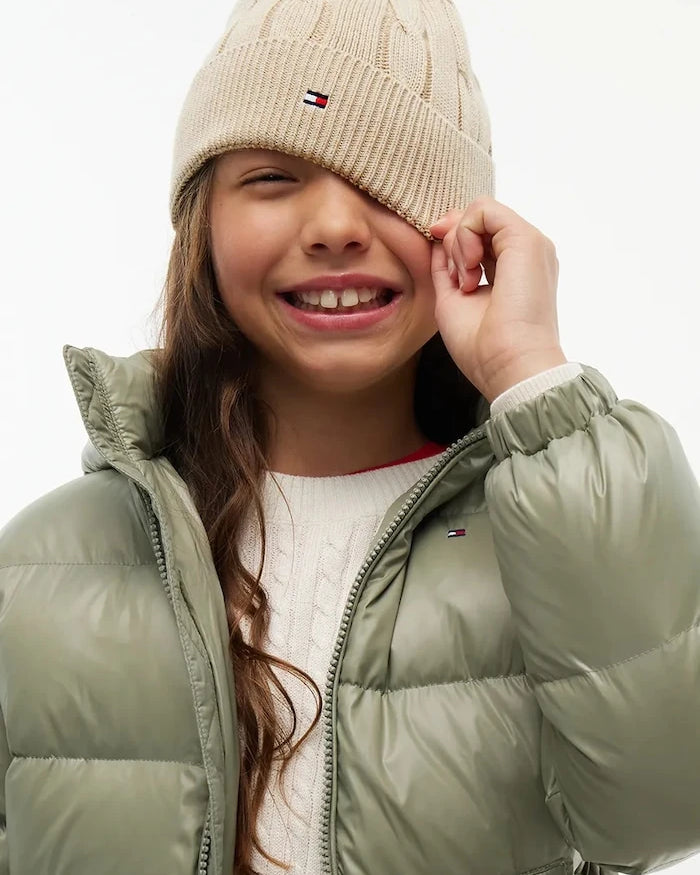 Tommy Hilfiger çocuk pamuk beanie şapka