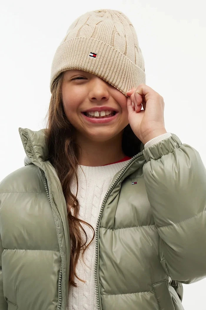 Tommy Hilfiger çocuk pamuk beanie şapka