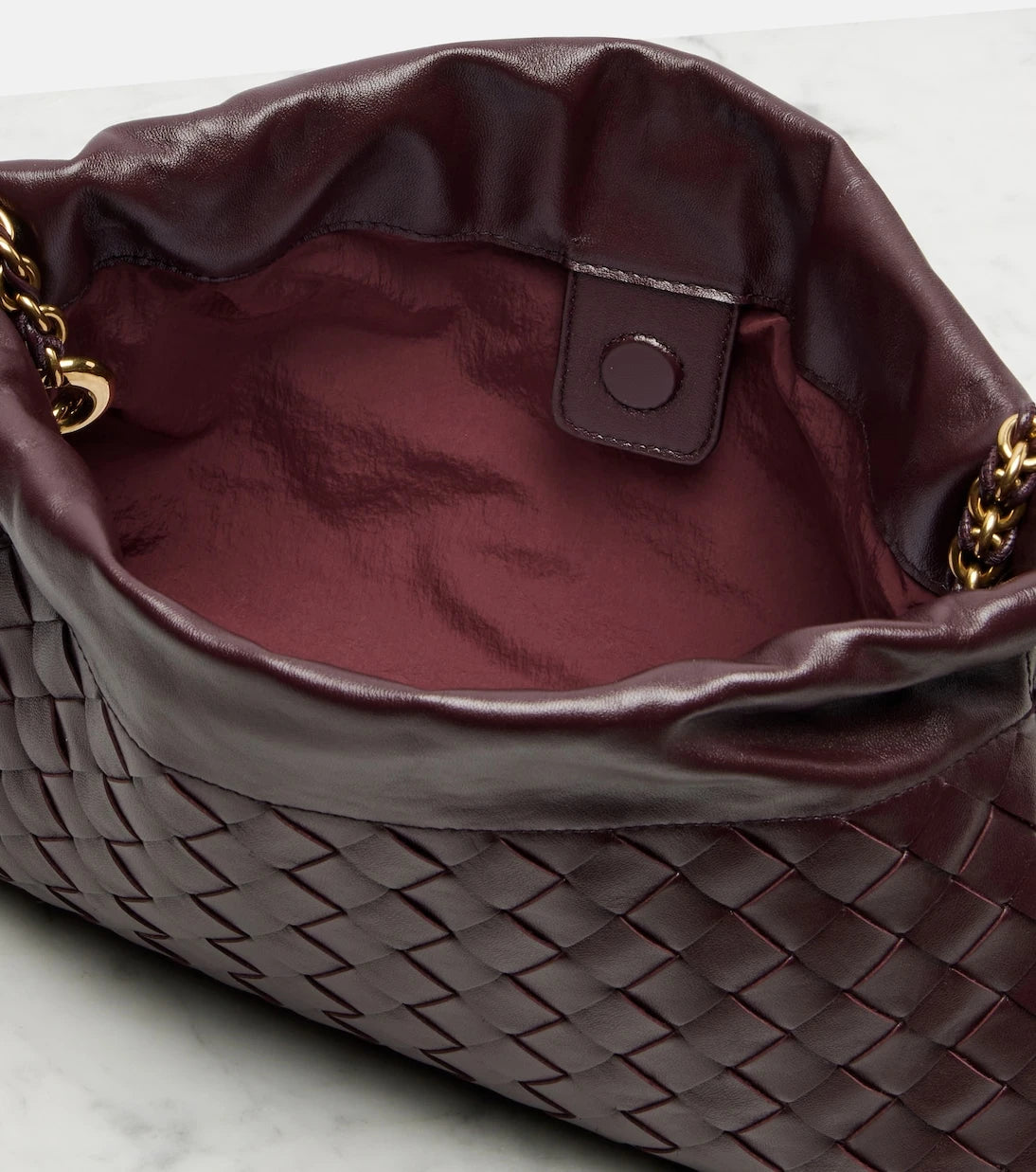 Bottega Veneta - Notte Intrecciato Small leather pouch