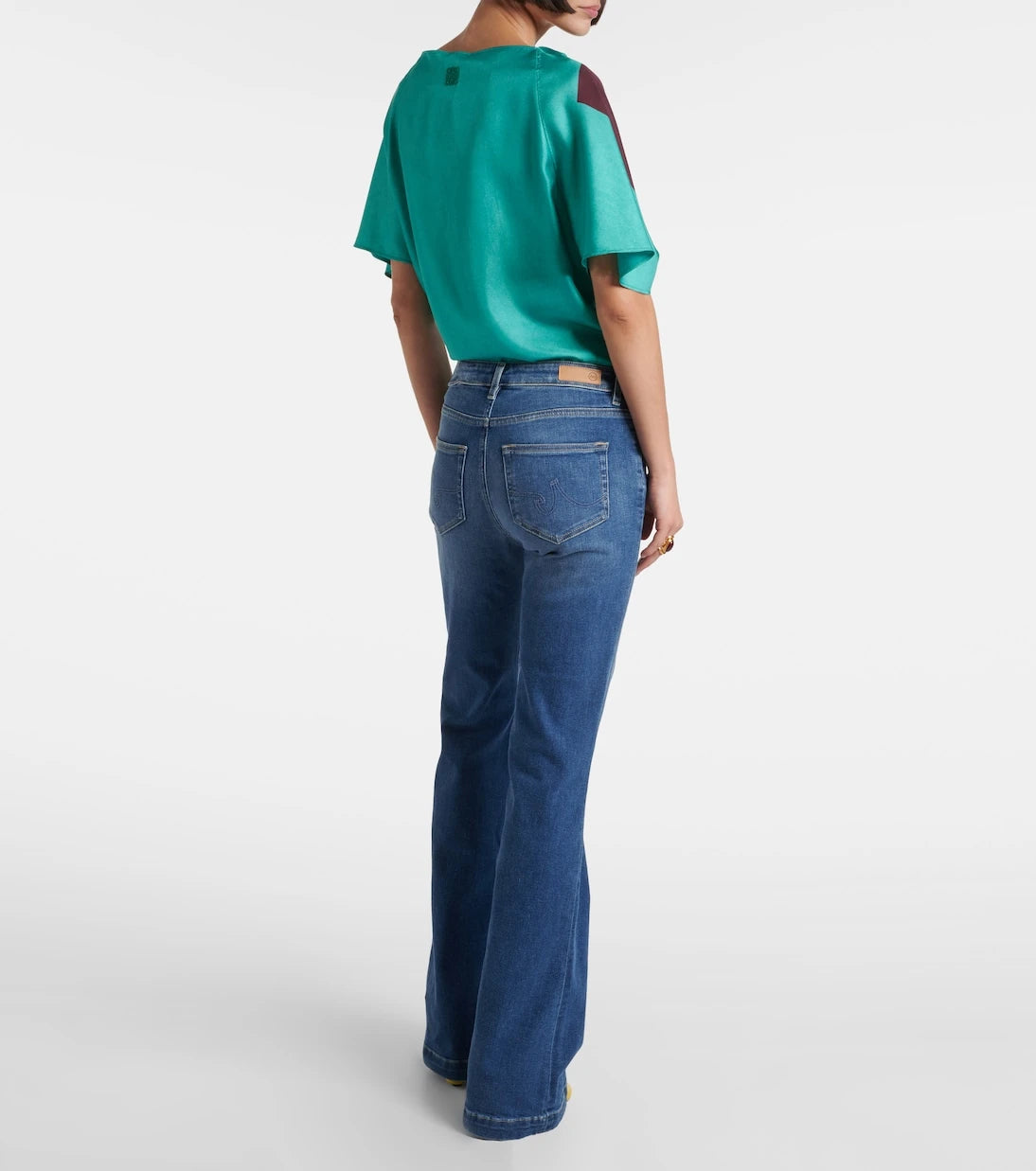 AG Jeans - بنطلون جينز تروبيا واسع بخصر مرتفع