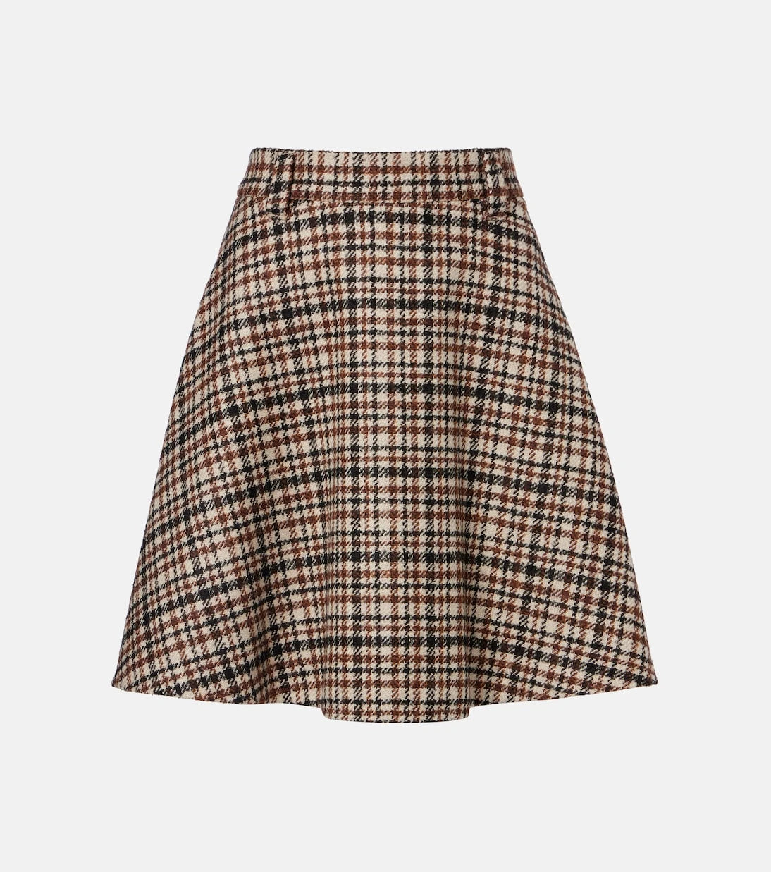 Brunello Cucinelli - Houndstooth wool and alpaca-blend miniskirt