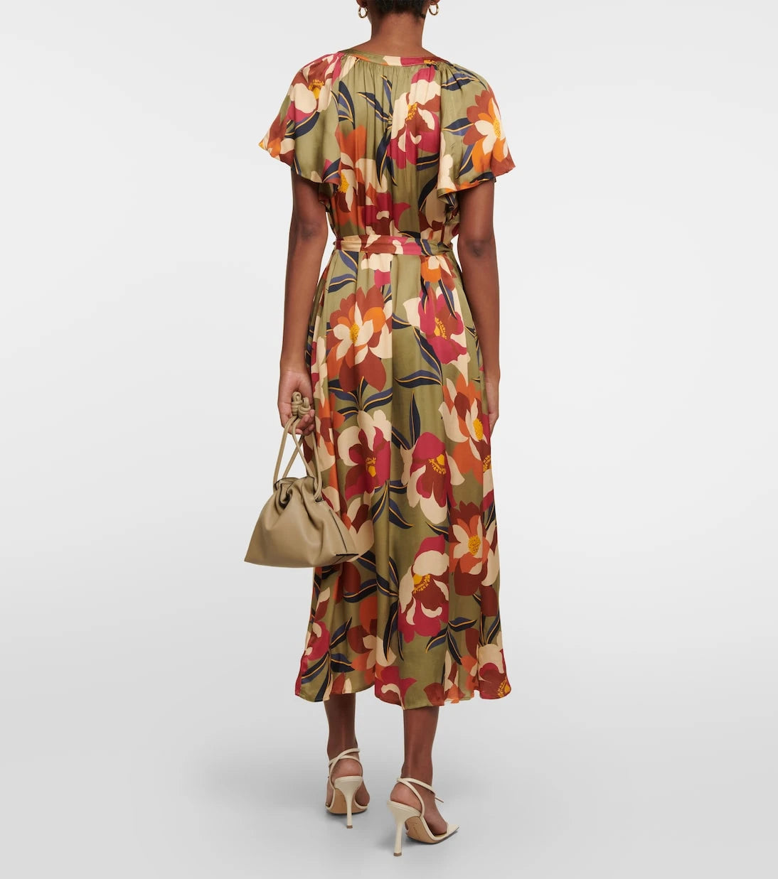 Velvet - Francie printed satin midi dress