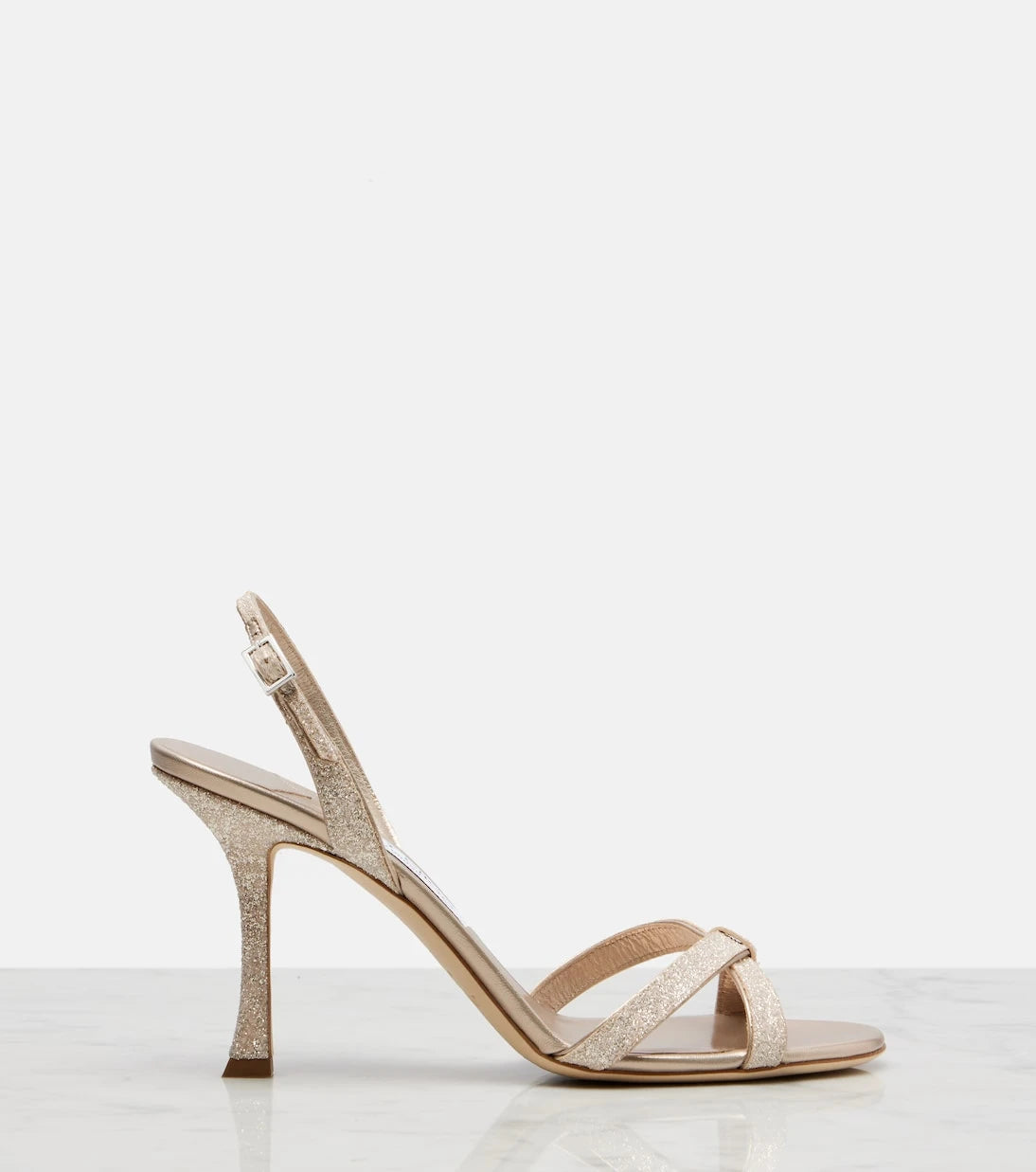 Jimmy Choo - Elsy 90 glitter slingback sandals