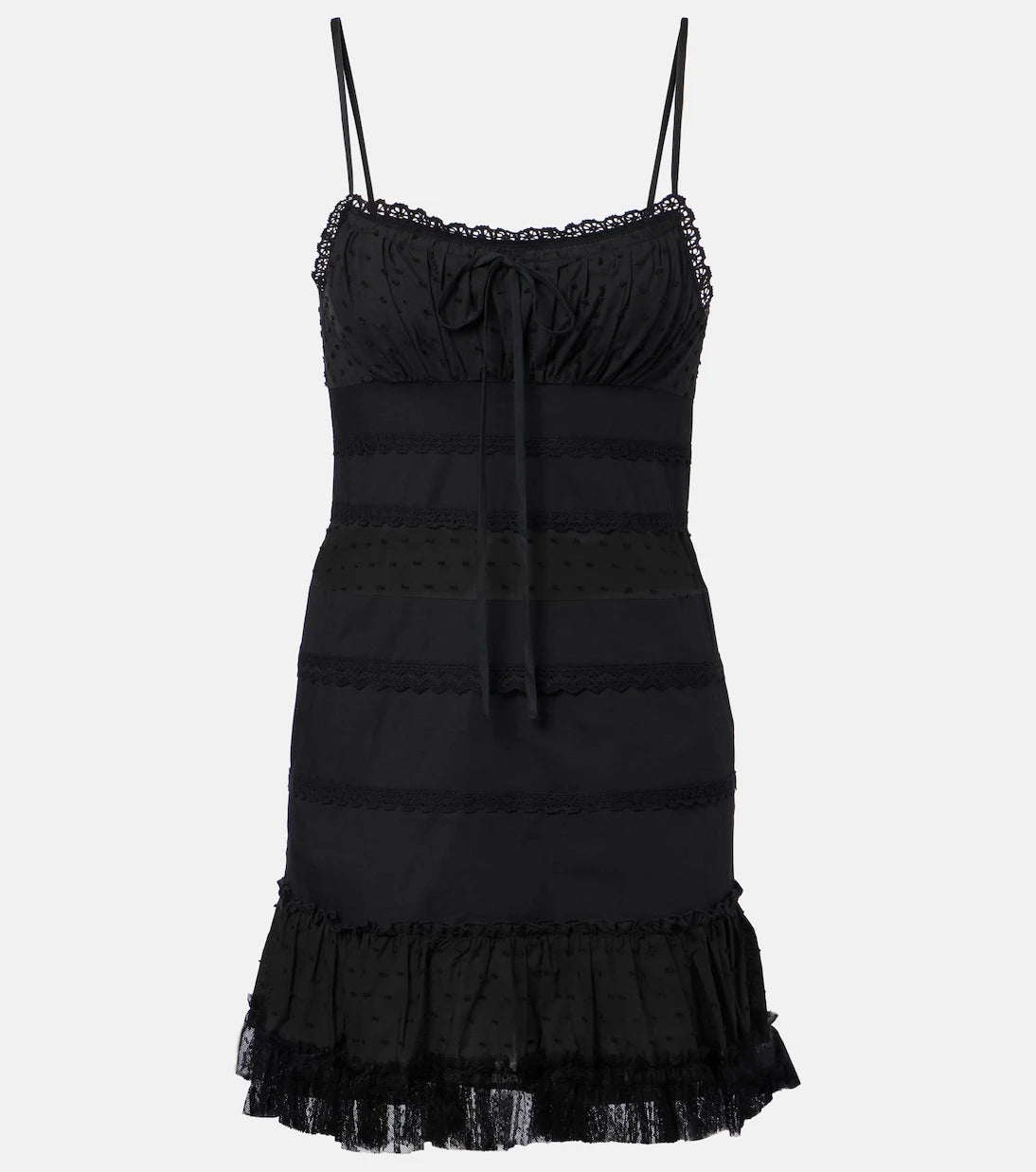 Staud - Halie ruffled cotton-blend poplin minidress