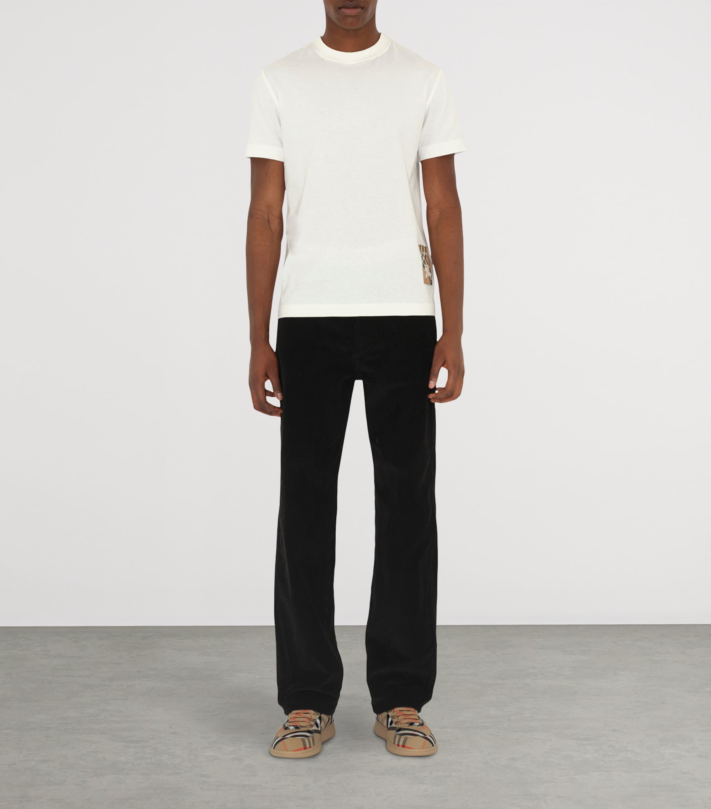 Burberry Cotton Check-Trim T-Shirt