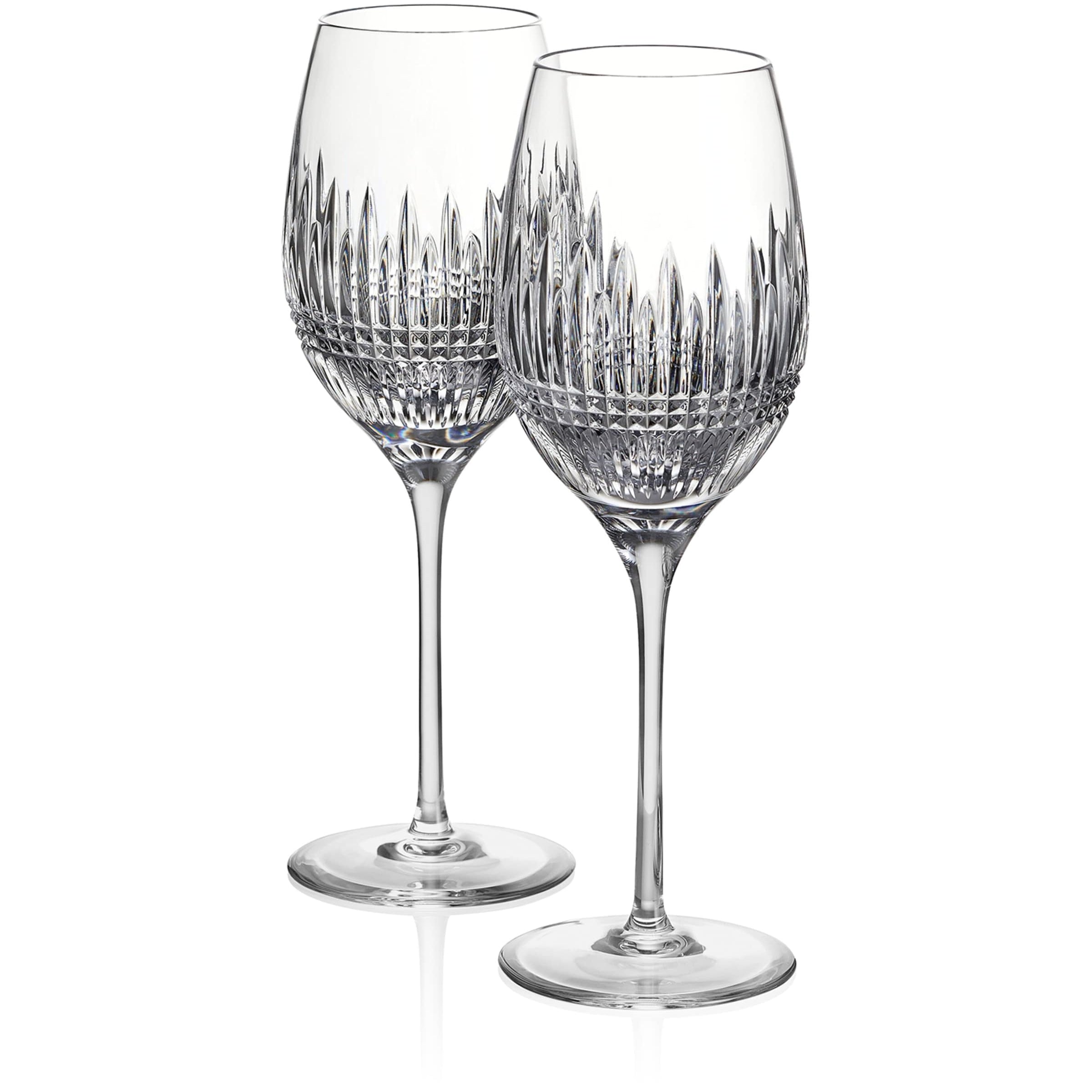 Set of 2 Lismore Diamond Essence Wine Glasses (475ml)