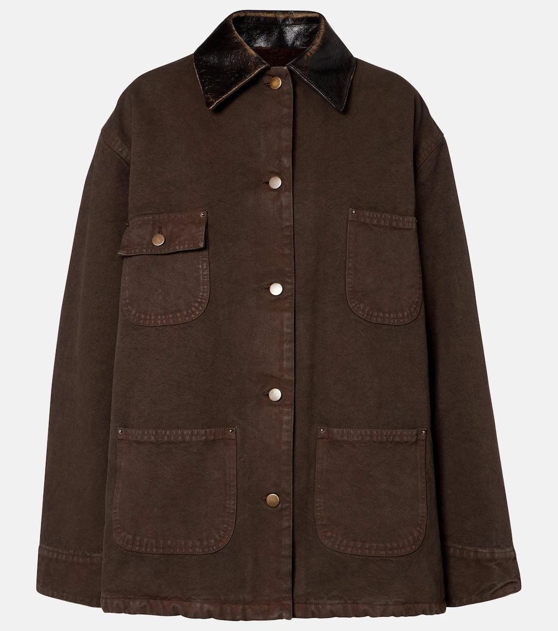 Prada - Leather-trimmed cotton canvas field jacket