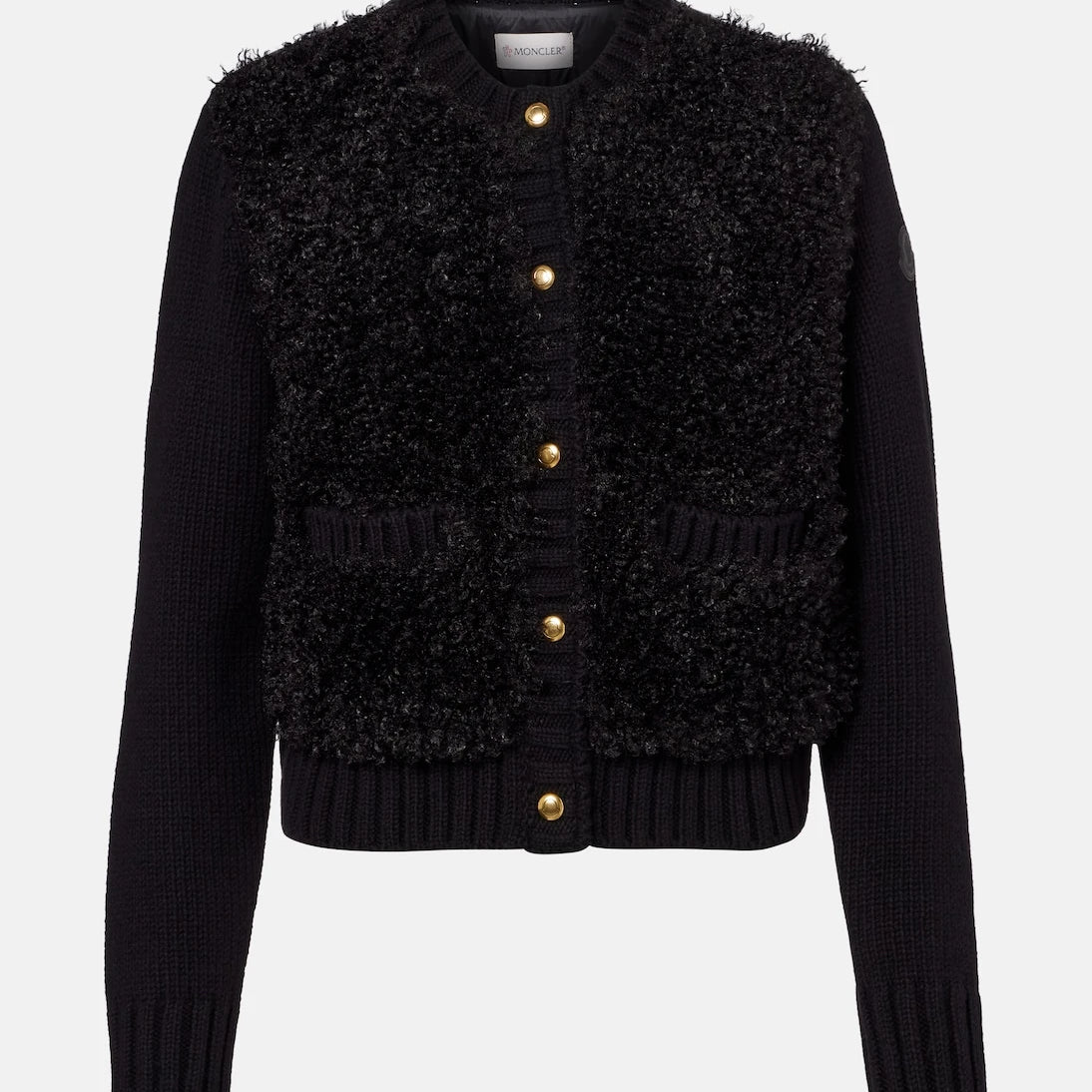 Moncler - Down-paneled wool and teddy cardigan