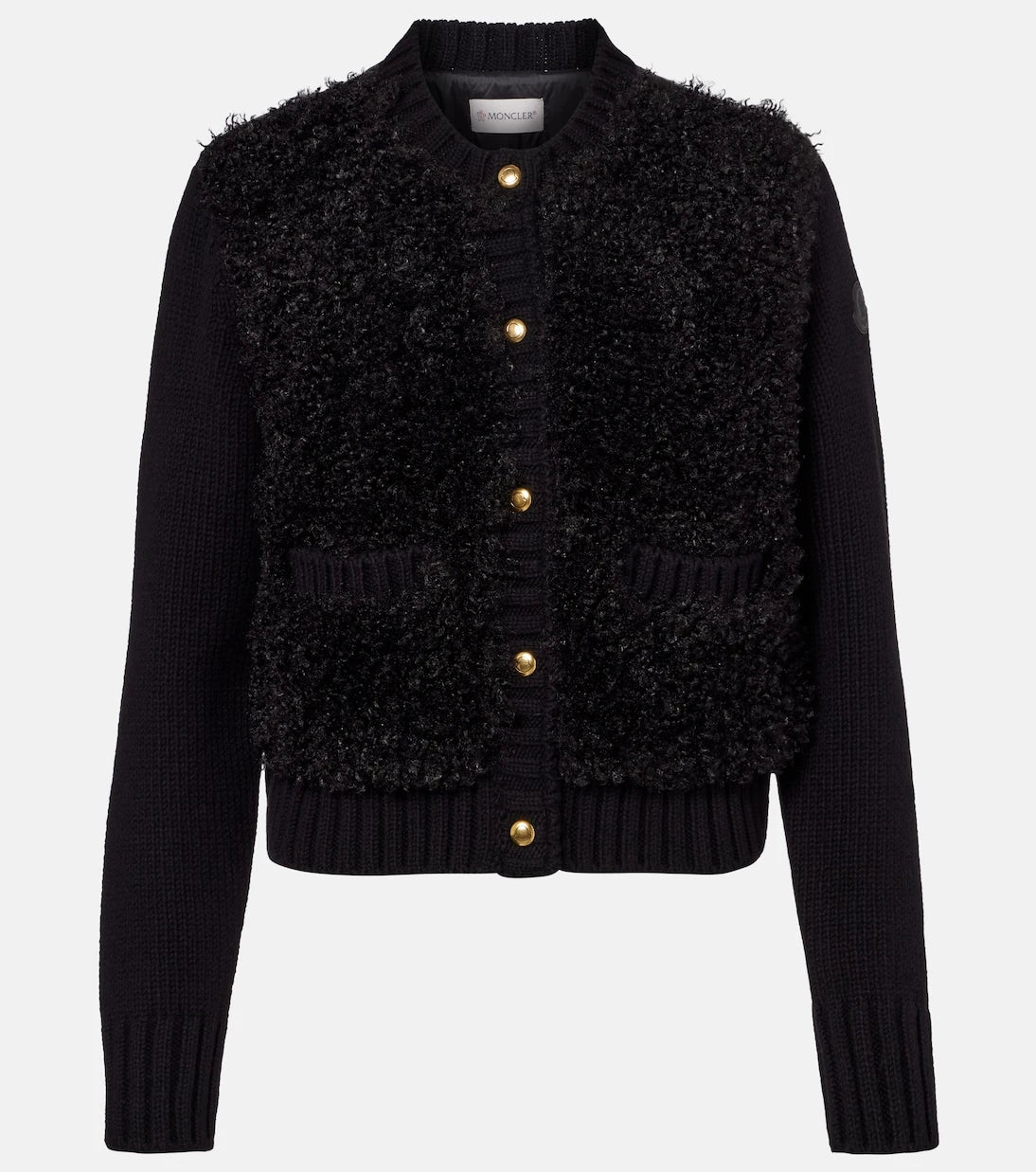 Moncler - Down-paneled wool and teddy cardigan
