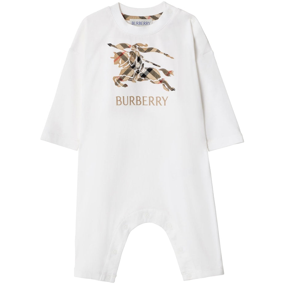 Burberry Kids Cotton EKD Check Playsuit (1-18 Months)