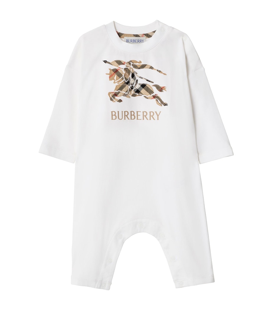 Burberry Kids Cotton EKD Check Playsuit (1-18 Months)