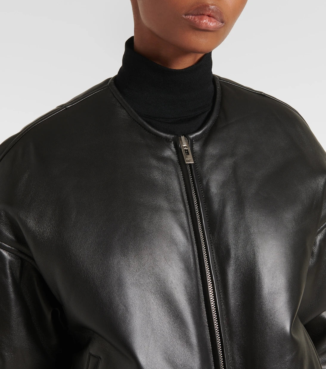Alaïa - Leather bomber jacket