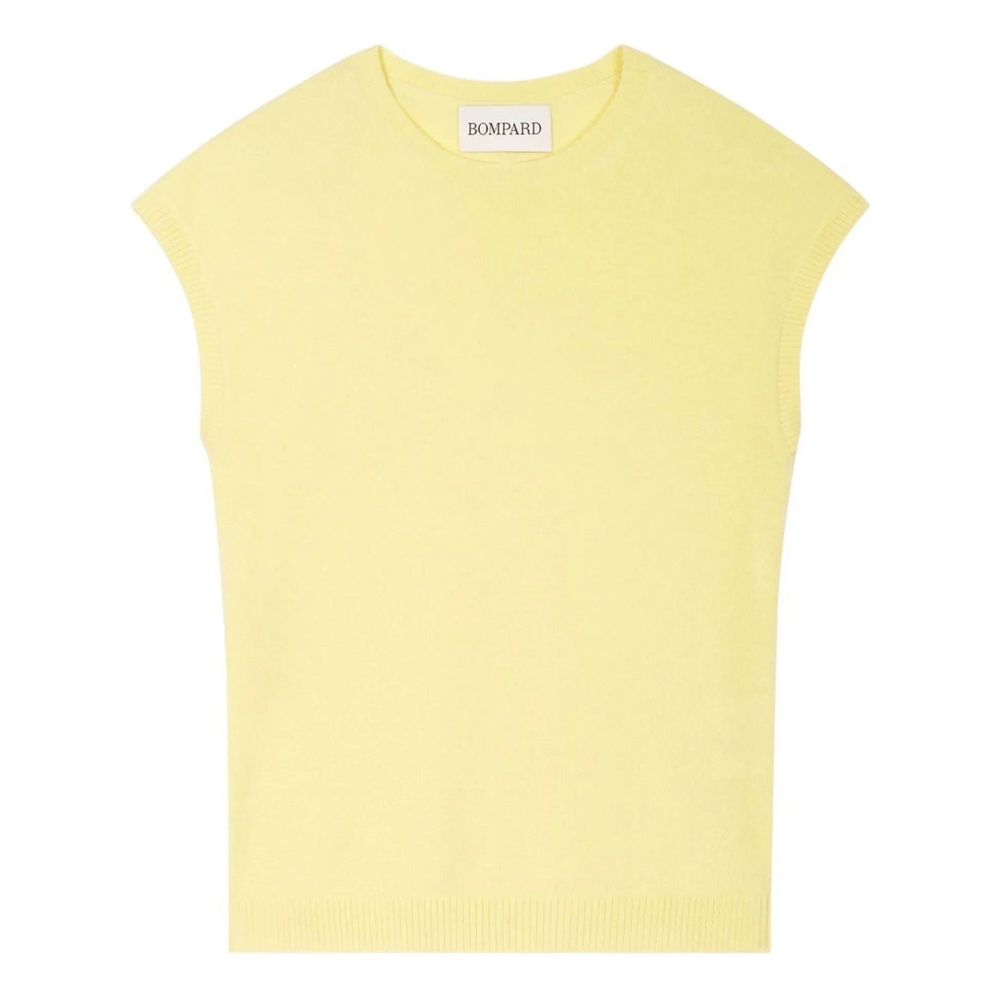 Bompard - Short-sleeved Cashmere Sweater | Lemon yellow