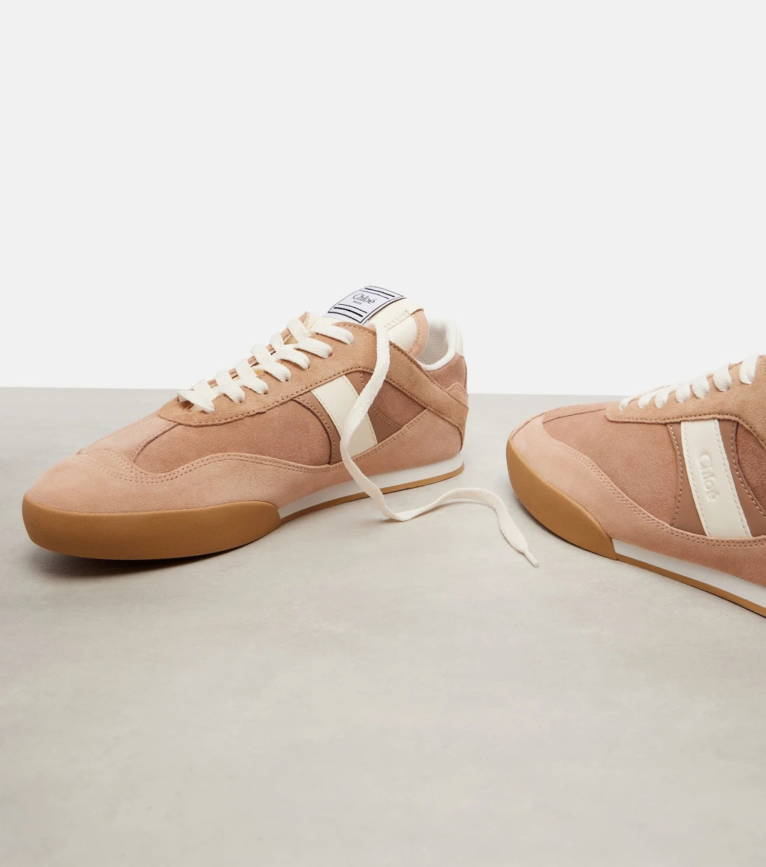 Chloé - Chloé Kick suede and leather sneakers