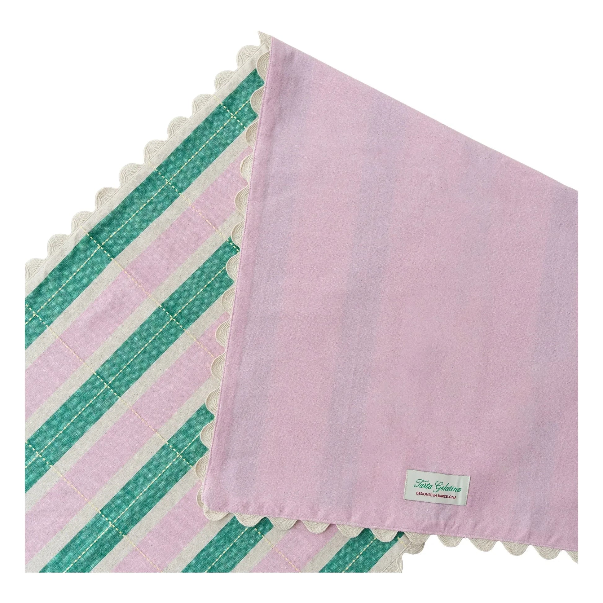 Tarta Gelatina - Organic cotton table runner | Green