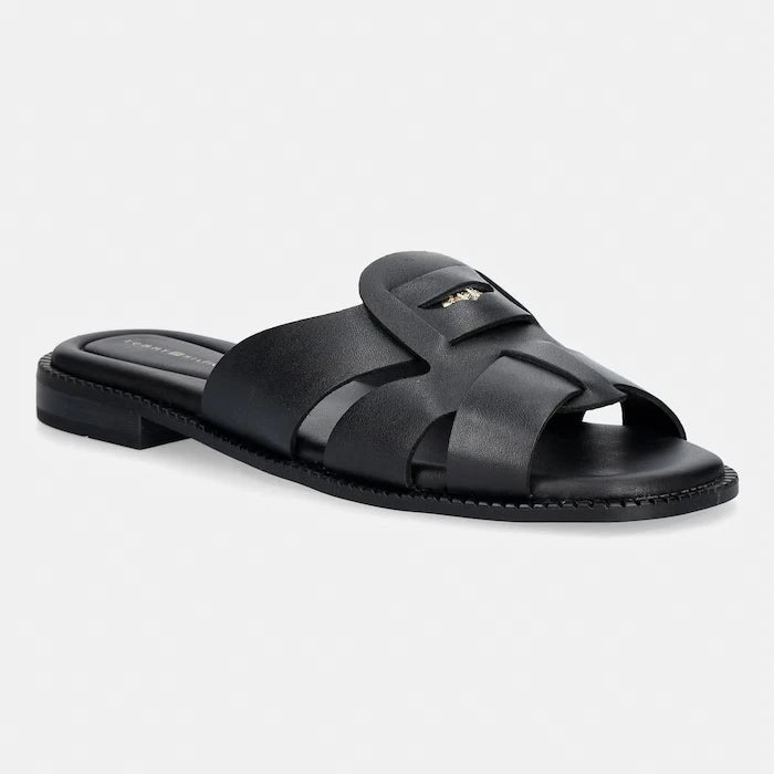 Tommy Hilfiger чехли дамски от кожа COIN LEATHER SANDAL