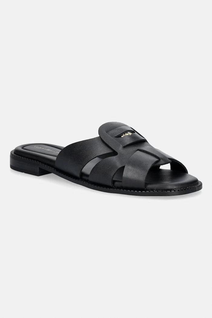 Tommy Hilfiger чехли дамски от кожа COIN LEATHER SANDAL