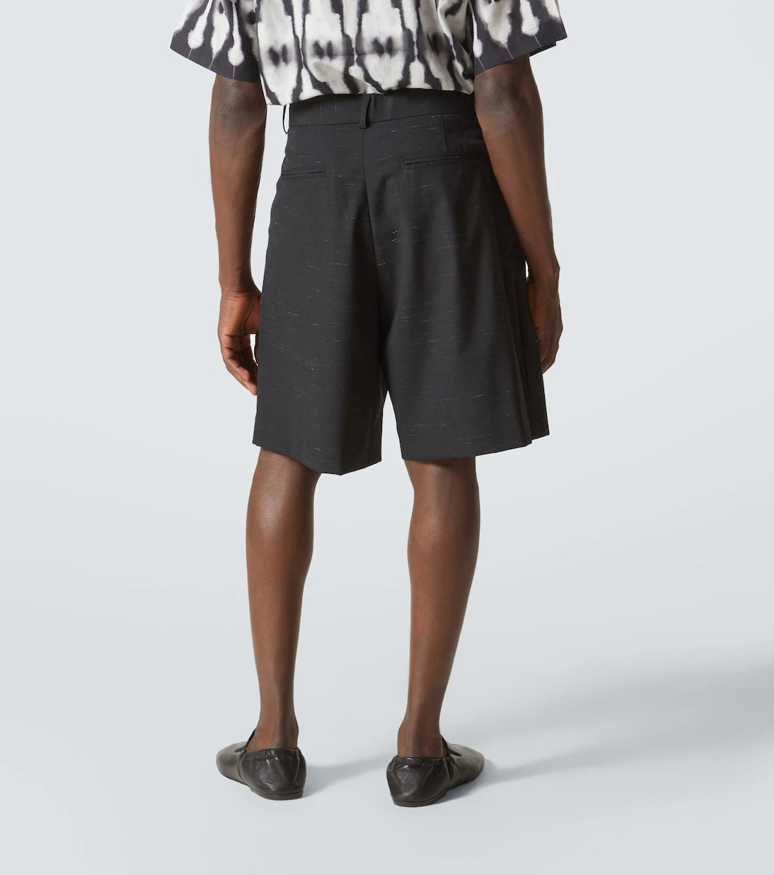 Commas - Heathered cotton and wool shorts