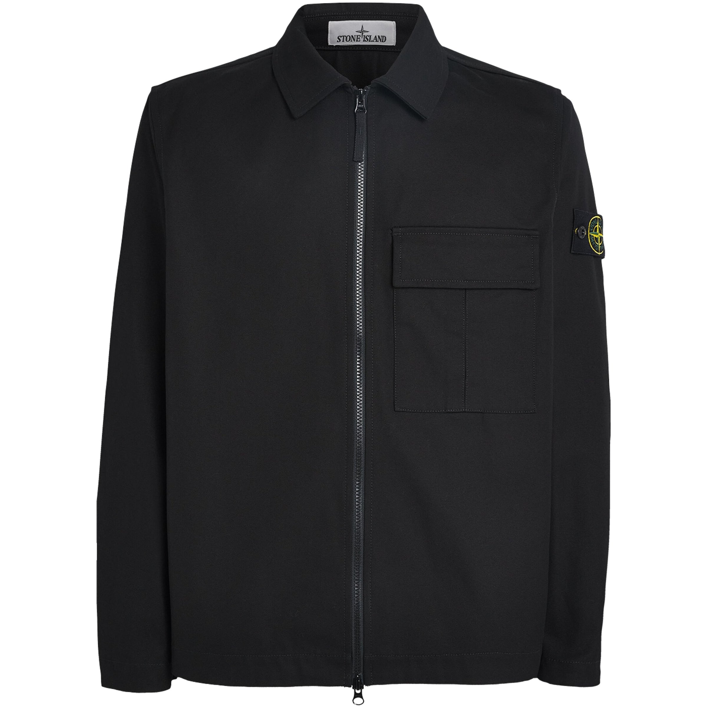 Stone Island Black Panama Cotton Overshirt