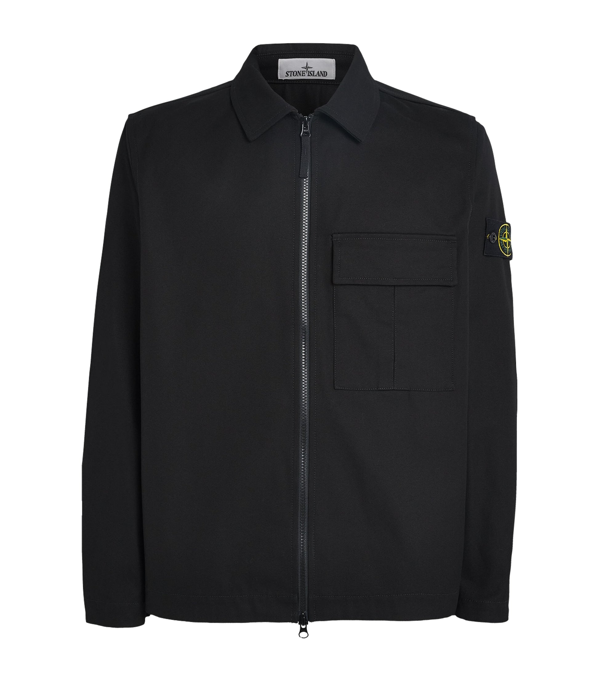 Stone Island Black Panama Cotton Overshirt