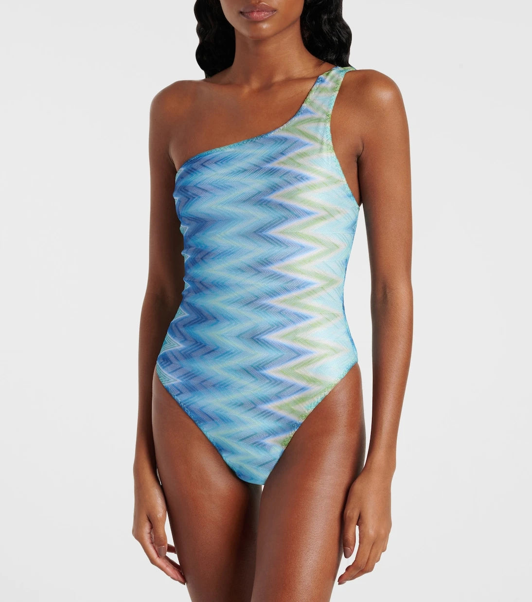 Missoni - Zigzag one-shoulder swimsuit