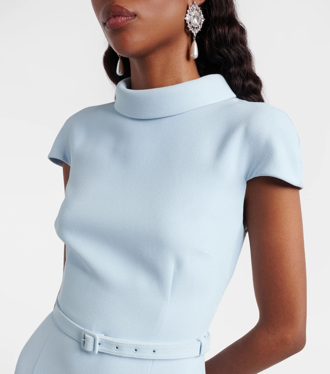 Self-Portrait - Belted lace midi dress