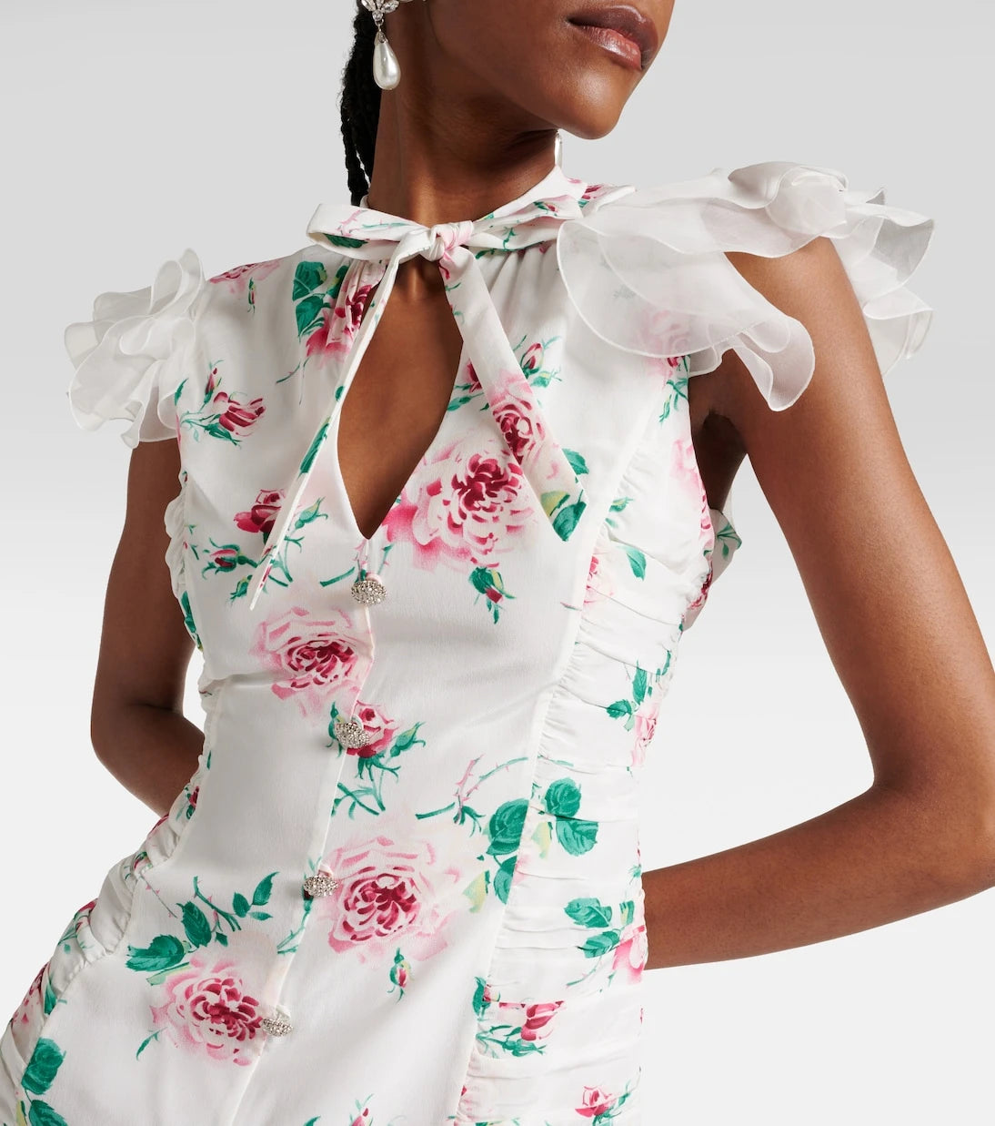 Alessandra Rich - Floral silk midi dress