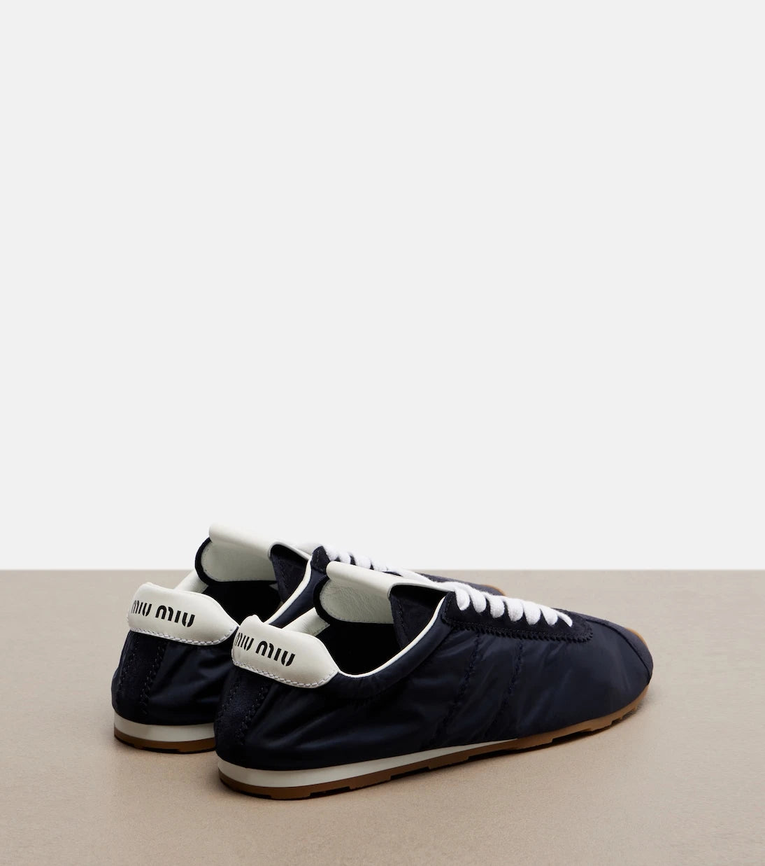 Miu Miu - Plume suede-trimmed sneakers
