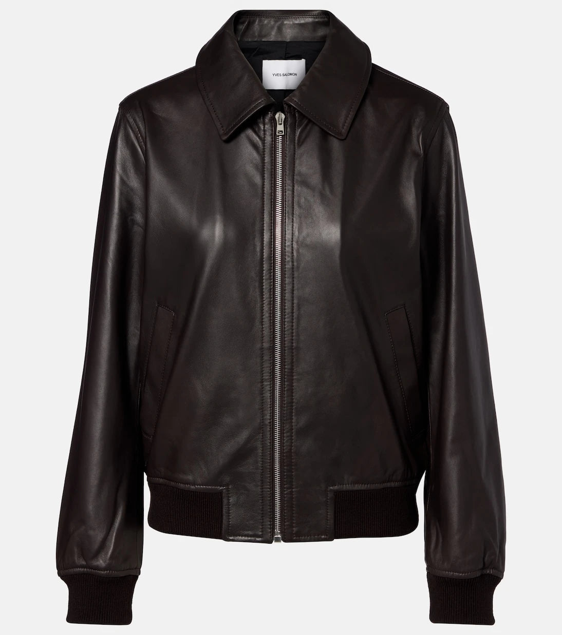 Yves Salomon - Hooded leather blouson jacket