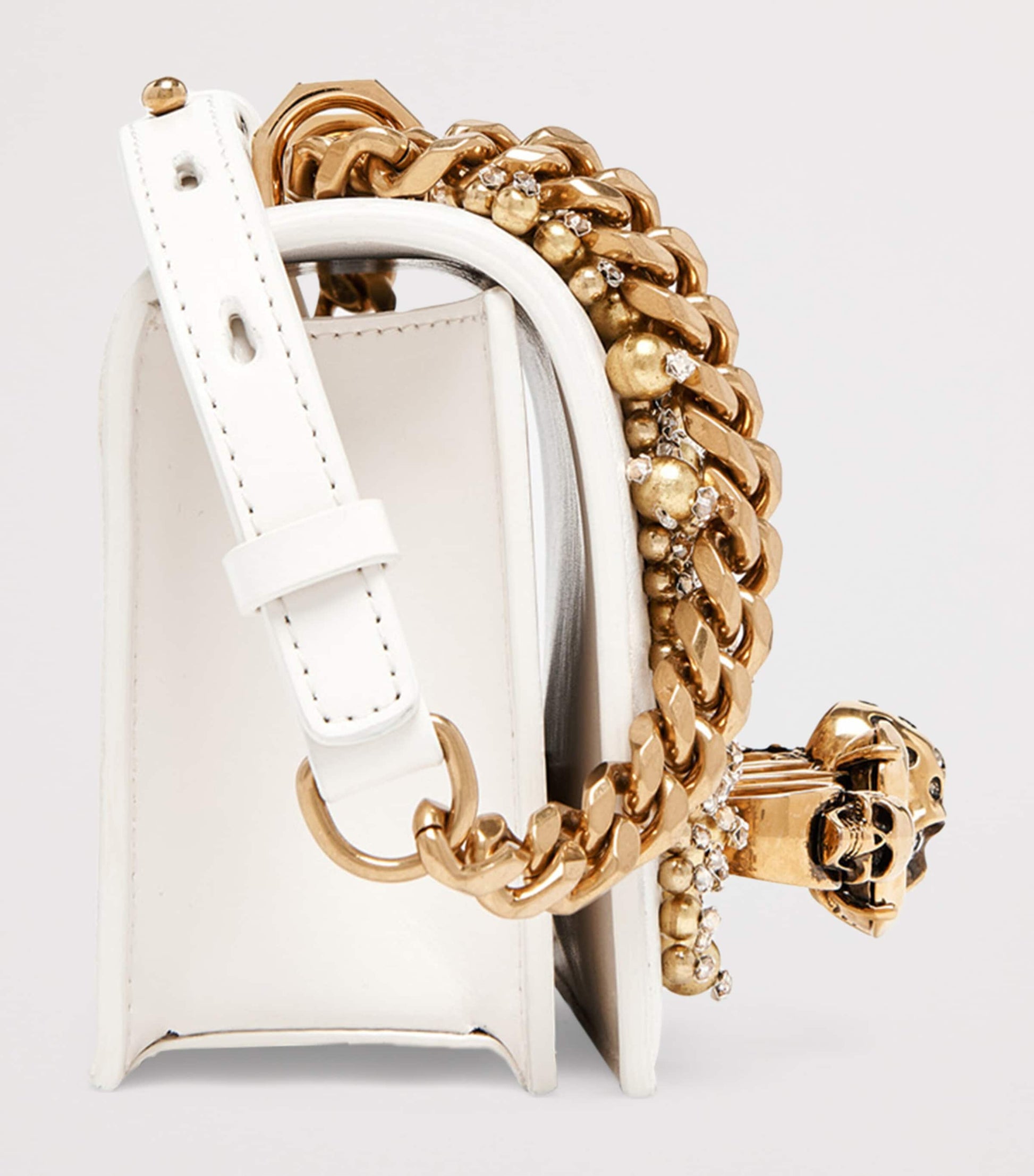 Leather Embellished Jewelled Satchel