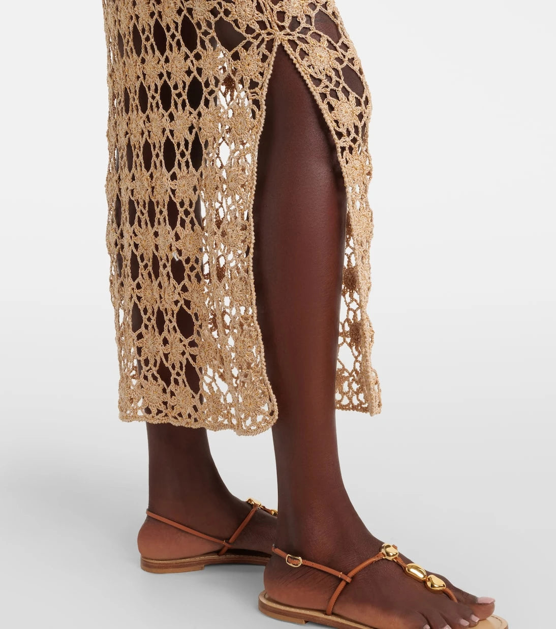 Anna Kosturova - Bella Rosette crochet cotton midi skirt