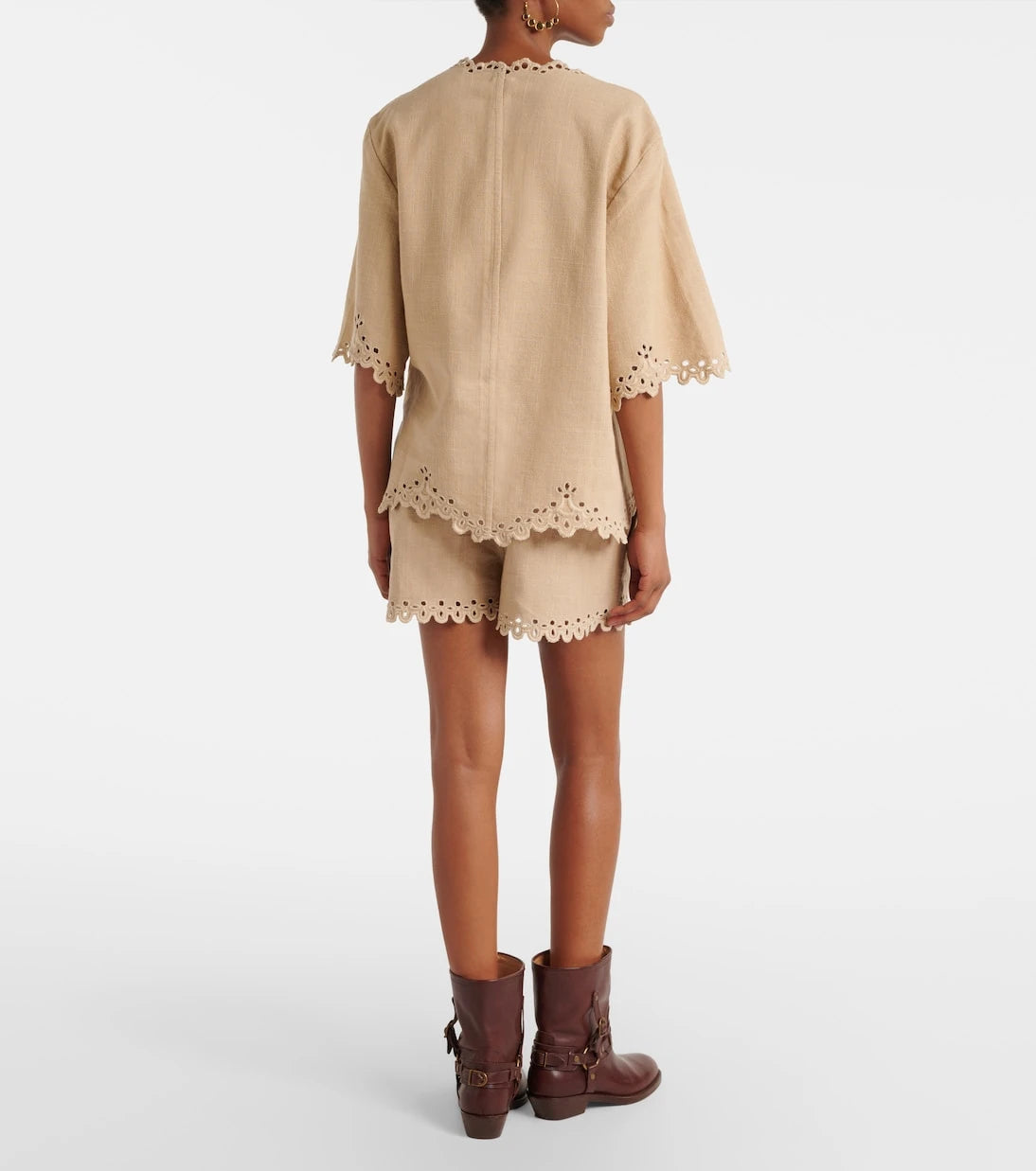 Marant Etoile - Balyme embroidered cotton shorts