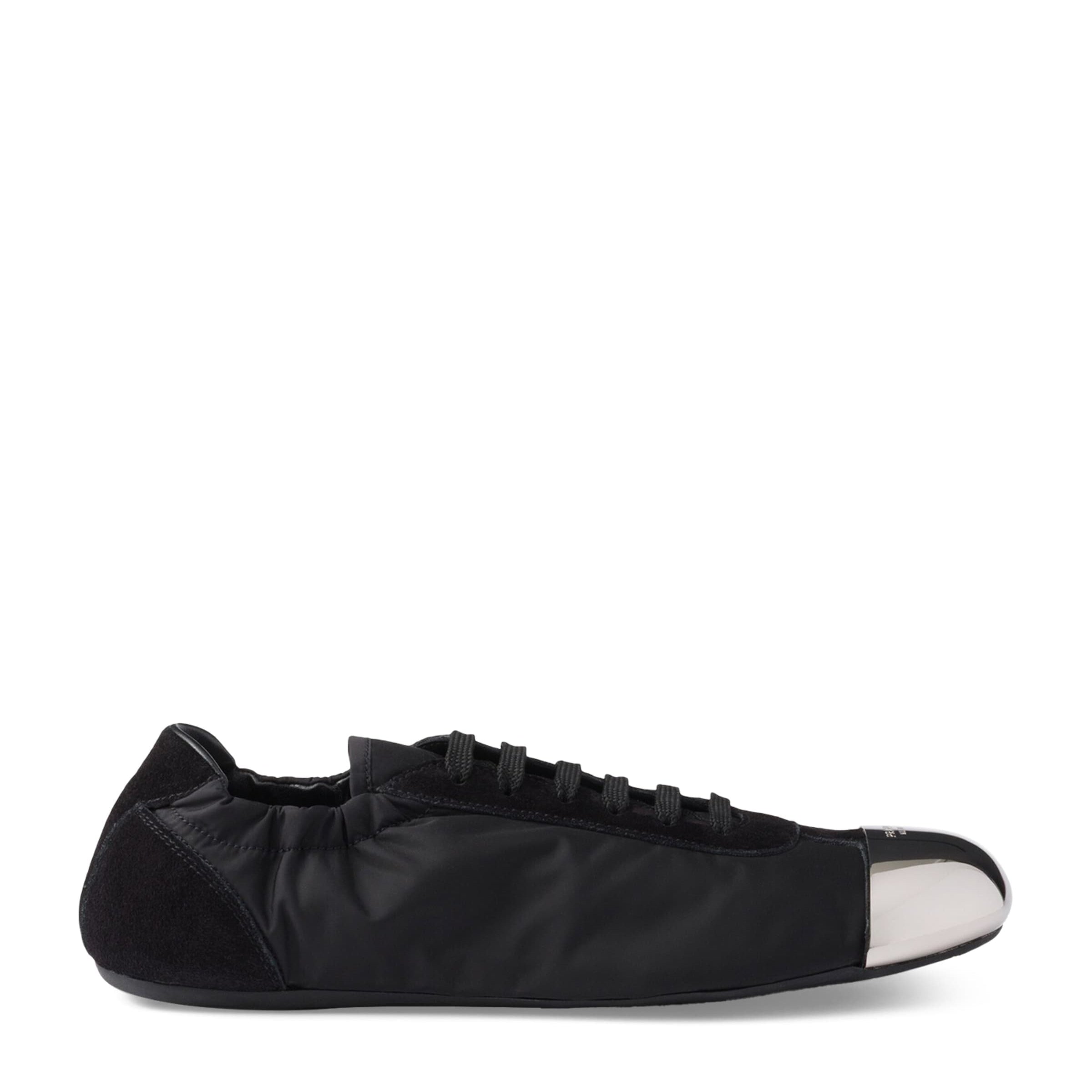 Black Suede-Re-Nylon-Metal Collapse Sneakers