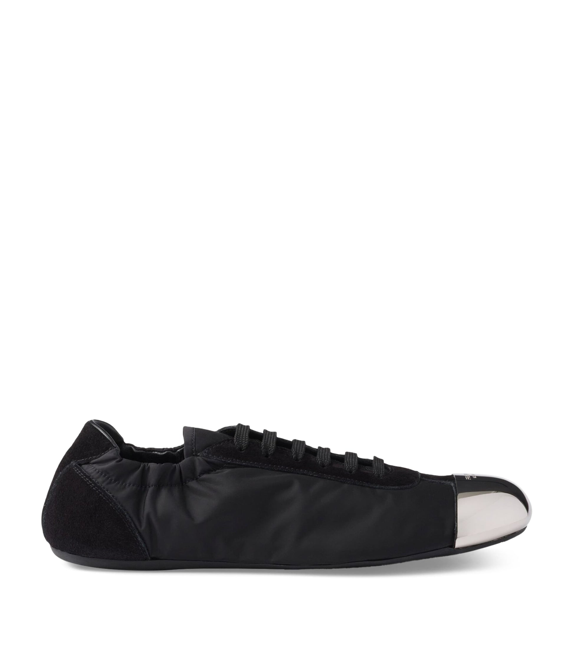 Black Suede-Re-Nylon-Metal Collapse Sneakers