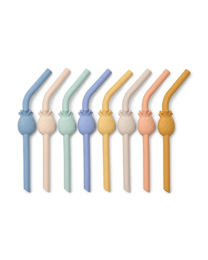 Liewood Carlson Pineapple Straw 8'li Çok Kullanımlı Pipet