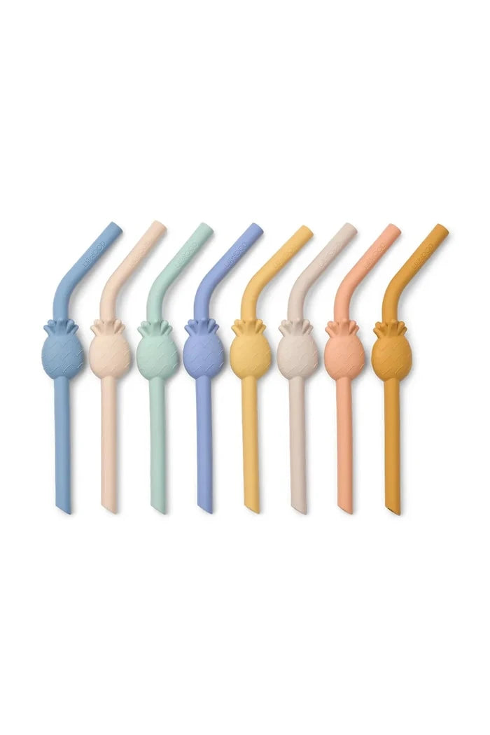 Liewood Carlson Pineapple Straw 8'li Çok Kullanımlı Pipet
