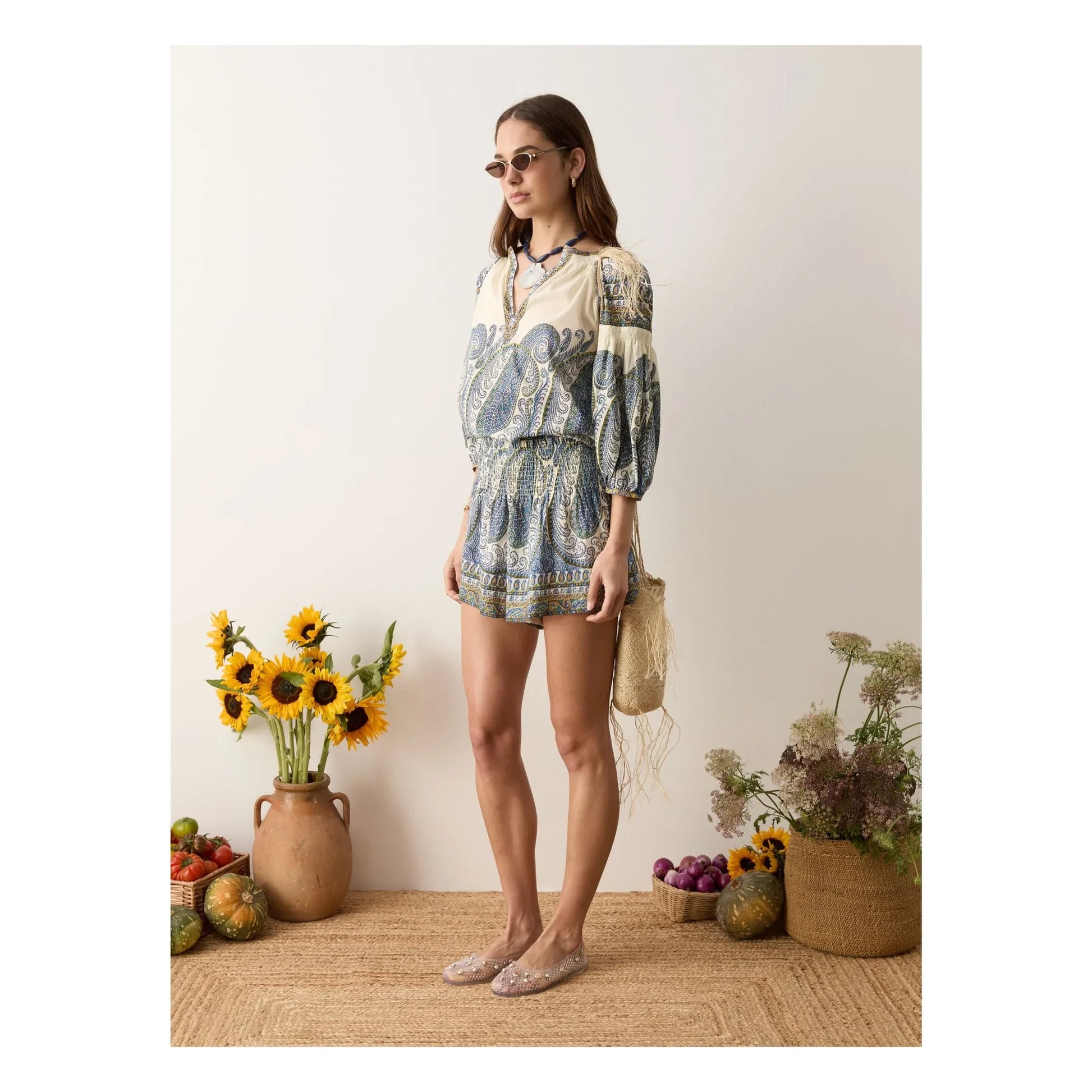Boteh - Arcadia Linen Shorts | Lapis-lazuli