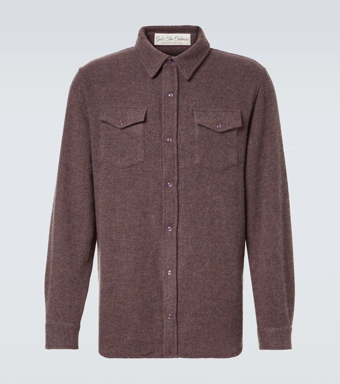 God's True Cashmere - Cashmere shirt with amethyst