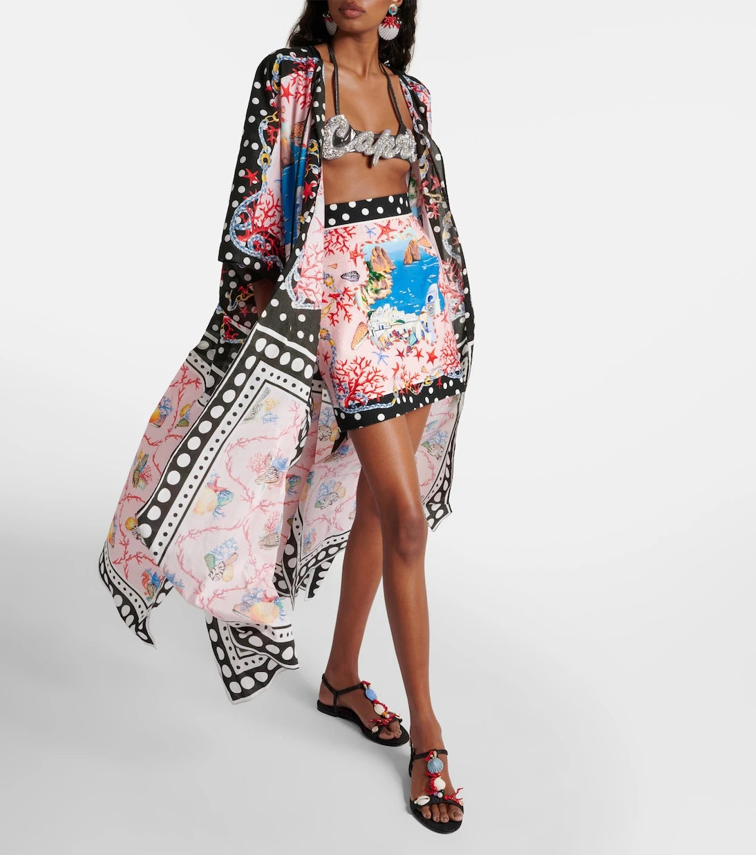 Dolce&Gabbana - Capri printed cotton miniskirt