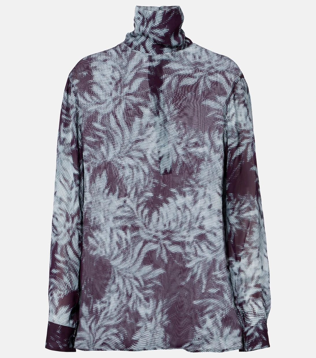 Dries Van Noten - Printed sheer chiffon turtleneck top