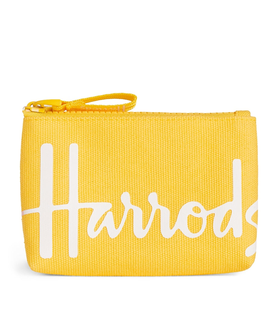Yellow Cotton Logo Coin Purse